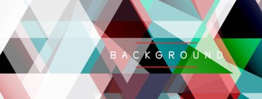 Mozaik üçgenler geometrik arkaplan. Tekno veya iş konsepti, duvar kağıdı, afiş, arkaplan, iniş sayfası deseni