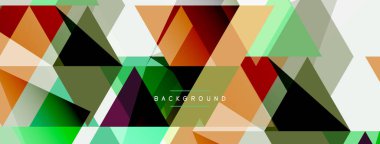 Renkli üçgen bileşimi, geometrik soyut arkaplan. Tekno veya iş konsepti, duvar kağıdı, afiş, arkaplan, iniş sayfası deseni