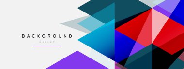 Renkli üçgen bileşimi, geometrik soyut arkaplan. Tekno veya iş konsepti, duvar kağıdı, afiş, arkaplan, iniş sayfası deseni