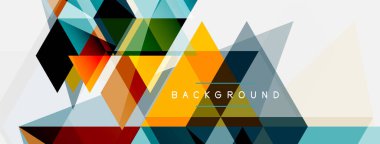 Mozaik üçgenler geometrik arkaplan. Tekno veya iş konsepti, duvar kağıdı, afiş, arkaplan, iniş sayfası deseni