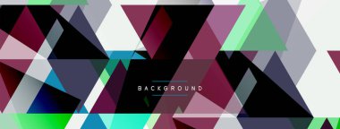 Renkli üçgen bileşimi, geometrik soyut arkaplan. Tekno veya iş konsepti, duvar kağıdı, afiş, arkaplan, iniş sayfası deseni