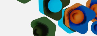 Beyaz arka planda renkli ok şekilleri. Minimum geometrik soyut arkaplan. Duvar kağıdı afişi veya iniş sayfası için vektör illüstrasyonu