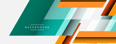 Vektör arkaplanı. Gölge efektli soyut örtüşen renk çizgileri tasarımı. Duvar kağıdı afişi için resim arkaplanı veya iniş sayfası