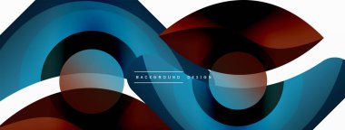 Renkli geometrik şekilli soyut arkaplan. Yuvarlak şekilli, daire ve çizgilerle çok güzel bir arka plan. Geometrik tasarım. Vektör illüstrasyonu