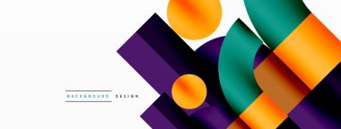 Çember ve kare geometrik arkaplan. Duvar kağıdı, pankart, arkaplan ya da iniş için üçgen ve kareli yuvarlak şekiller