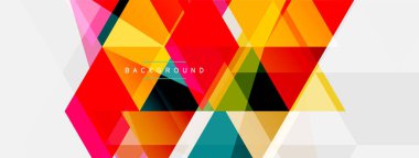 Mozaik üçgenler geometrik arkaplan. Tekno veya iş konsepti, duvar kağıdı, afiş, arkaplan, iniş sayfası deseni