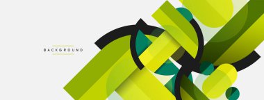 Geometrik şekiller bileşim soyut arkaplan. Çember çizgileri ve dikdörtgenler. Duvar kağıdı afişi veya iniş sayfası için vektör illüstrasyonu