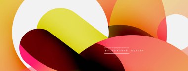 Yuvarlak şekiller daireler ve diğer geometrik şekiller. Duvar kağıdı afişi arkaplan kartı veya iniş sayfası için vektör illüstrasyonu