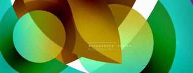 Yaratıcı geometrik duvar kağıdı. Asgari soyut arkaplan. Duvar kağıdı arkaplanı veya iniş sayfası için daire dalga ve yuvarlak şekiller kompozisyon vektör çizimi