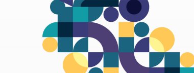 Minimum geometrik soyut arkaplan. Çember kare ve üçgen tasarım. Duvar kağıdı, afiş, arkaplan veya iniş için moda tekno iş şablonu