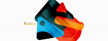 Çizgi, üçgen, kare ve çember ilkel bileşimi. Duvar kağıdı, pankart, arkaplan, iniş sayfası için vektör geometrik asgari özet arkaplan