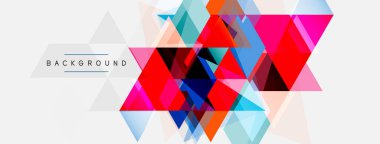 Mozaik üçgenler geometrik arkaplan. Tekno veya iş konsepti, duvar kağıdı, afiş, arkaplan, iniş sayfası deseni