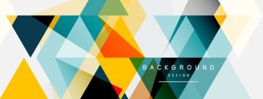 Renkli üçgen bileşimi, geometrik soyut arkaplan. Tekno veya iş konsepti, duvar kağıdı, afiş, arkaplan, iniş sayfası deseni