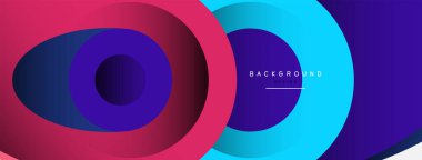 Soyut arkaplan. Minimum geometrik daireler ve koyu gölgeli yuvarlak şekiller. Duvar kağıdı afişi veya arkaplan için moda teknoloji iş şablonu