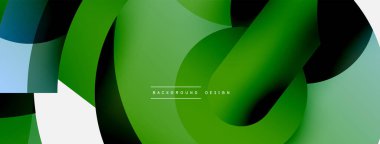 Yuvarlak şekiller daireler ve diğer geometrik şekiller. Duvar kağıdı afişi arkaplan kartı veya iniş sayfası için vektör illüstrasyonu