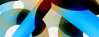 Yuvarlak şekiller daireler ve diğer geometrik şekiller. Duvar kağıdı afişi arkaplan kartı veya iniş sayfası için vektör illüstrasyonu