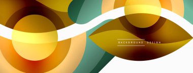 Yaratıcı geometrik duvar kağıdı. Asgari soyut arkaplan. Duvar kağıdı arkaplanı veya iniş sayfası için daire dalga ve yuvarlak şekiller kompozisyon vektör çizimi