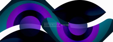 Renkli geometrik şekilli soyut arkaplan. Yuvarlak şekilli, daire ve çizgilerle çok güzel bir arka plan. Geometrik tasarım. Vektör illüstrasyonu