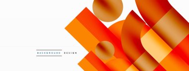 Çember ve kare geometrik arkaplan. Duvar kağıdı, pankart, arkaplan ya da iniş için üçgen ve kareli yuvarlak şekiller