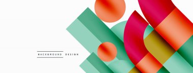 Çember ve kare geometrik arkaplan. Duvar kağıdı, pankart, arkaplan ya da iniş için üçgen ve kareli yuvarlak şekiller