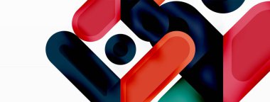 Kare ve daire en az soyut arkaplan. Duvar kağıdı afişi için vektör illüstrasyonu