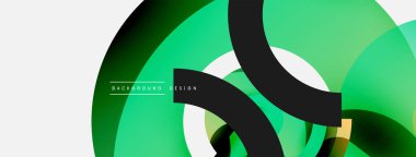 Yuvarlak şekiller daireler ve diğer geometrik şekiller. Duvar kağıdı afişi arkaplan kartı veya iniş sayfası için vektör illüstrasyonu