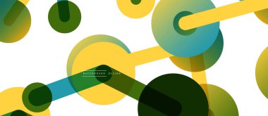 Çizgi noktaları geometrik soyut arkaplan bağlantıları. Çizgilerle birbirine bağlı çemberler. Duvar kağıdı, afiş, arkaplan veya iniş için moda tekno iş şablonu