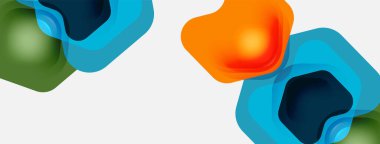 Beyaz arka planda renkli ok şekilleri. Minimum geometrik soyut arkaplan. Duvar kağıdı afişi veya iniş sayfası için vektör illüstrasyonu