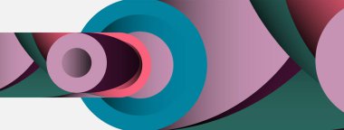 Soyut arkaplan. Minimum geometrik daireler ve koyu gölgeli yuvarlak şekiller. Duvar kağıdı afişi veya arkaplan için moda teknoloji iş şablonu