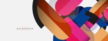 Yuvarlak geometrik şekiller çizgiler ve daireler. Duvar kağıdı afişi ya da iniş sayfası için vektör şablonu