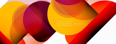 Yuvarlak üçgen çizgileri ve daireleri şekillendirir. Duvar kağıdı afişi arkaplanı veya iniş sayfası için Geometrik vektör çizimi