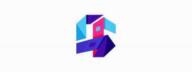 Yaratıcı geometrik duvar kağıdı. Soyut kurdele biçimi kompozisyonu. Duvar kağıdı, afiş, arkaplan veya iniş için tekno iş şablonu