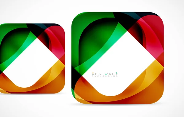 Minimal Background Abstract Square Shape Corners Created Wavy Forms Vector — Stockový vektor