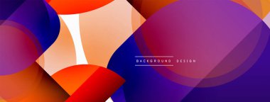 Yuvarlak üçgen çizgileri ve daireleri şekillendirir. Duvar kağıdı afişi arkaplanı veya iniş sayfası için Geometrik vektör çizimi