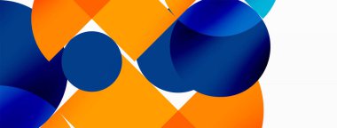 Güzel soyut bir arka plan. Çemberler, üçgen şekiller ve kareler. Duvar kağıdı, pankart, arkaplan veya iniş için en küçük geometrik şablon