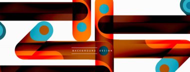 Renkli dinamik kompozisyon. Duvar kağıdı, afiş veya iniş için geometrik yaratıcı arkaplan