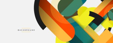 Yuvarlak geometrik şekiller çizgiler ve daireler. Duvar kağıdı afişi ya da iniş sayfası için vektör şablonu