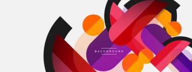 Yuvarlak geometrik şekiller çizgiler ve daireler. Duvar kağıdı afişi ya da iniş sayfası için vektör şablonu