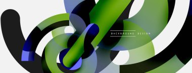 Yuvarlak şekiller daireler ve diğer geometrik şekiller. Duvar kağıdı afişi arkaplan kartı veya iniş sayfası için vektör illüstrasyonu