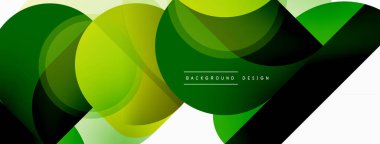 Yuvarlak üçgen çizgileri ve daireleri şekillendirir. Duvar kağıdı afişi arkaplanı veya iniş sayfası için Geometrik vektör çizimi