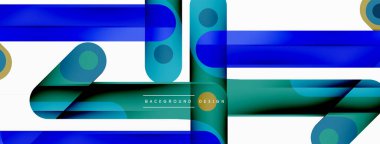 Renkli dinamik kompozisyon. Duvar kağıdı, afiş veya iniş için geometrik yaratıcı arkaplan