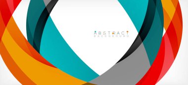 Geometrik soyut arkaplan. Üst üste binen renk şekilleriyle çember oluşturuldu. Duvar Kağıdı, Sancak, Arkaplan, İniş Sayfası için Vektör İllüstrasyonu