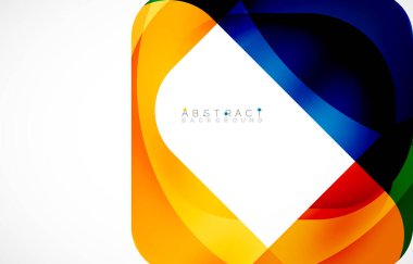 Minimum arkaplan. Dalgalı şekillerle oluşturulmuş yuvarlak köşeli soyut kare şekiller. Duvar Kağıdı, Sancak, Arkaplan, İniş Sayfası için Vektör İllüstrasyonu