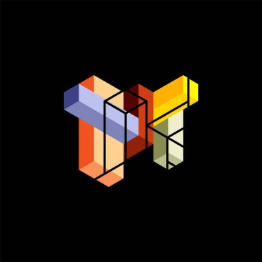 Soyut arkaplan. 3 boyutlu küp, küp elementler ve bloklar. Duvar kağıdı, afiş, arkaplan, iniş sayfası için tekno veya iş konsepti