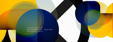 Yaratıcı geometrik duvar kağıdı. Asgari çember üçgen ve kare çizgi soyut arkaplan. Duvar kağıdı afişi veya iniş sayfası için vektör illüstrasyonu