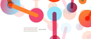 Çizgi noktaları geometrik soyut arkaplan bağlantıları. Çizgilerle birbirine bağlı çemberler. Duvar kağıdı, afiş, arkaplan veya iniş için moda tekno iş şablonu