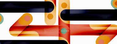 Renkli dinamik kompozisyon. Duvar kağıdı, afiş veya iniş için geometrik yaratıcı arkaplan