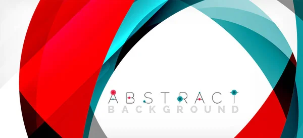 幾何学的抽象的背景 重なり合う色の形で作成された円 ベクトルイラスト バナー ランディングページ — ストックベクタ