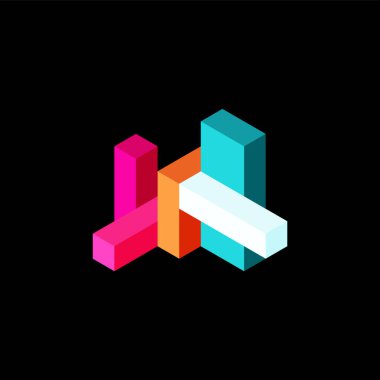 Soyut arkaplan. 3 boyutlu küp, küp elementler ve bloklar. Duvar kağıdı, afiş, arkaplan, iniş sayfası için tekno veya iş konsepti