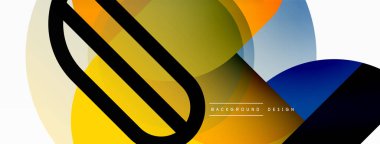 Yuvarlak üçgen çizgileri ve daireleri şekillendirir. Duvar kağıdı afişi arkaplanı veya iniş sayfası için Geometrik vektör çizimi